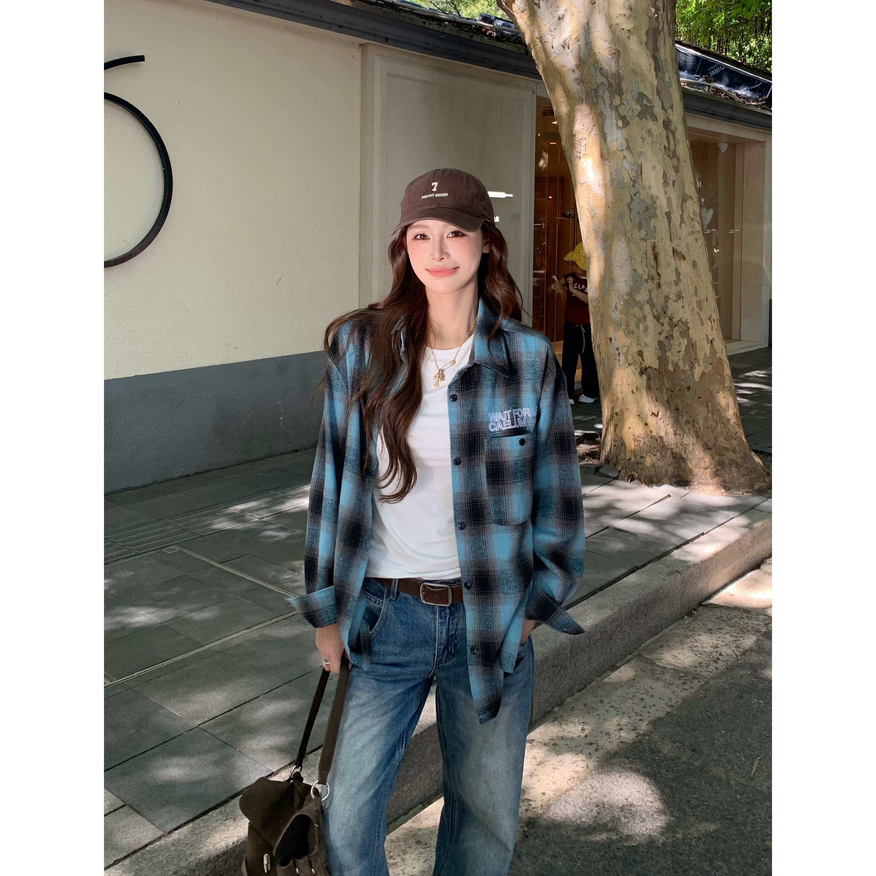 3MER美式复古格纹衬衫图片