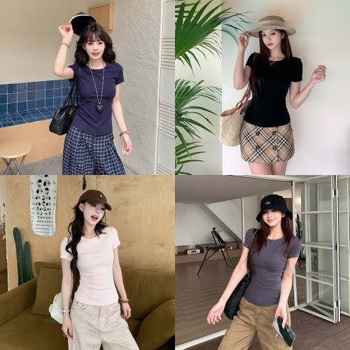 3MER显瘦正肩超模短袖T