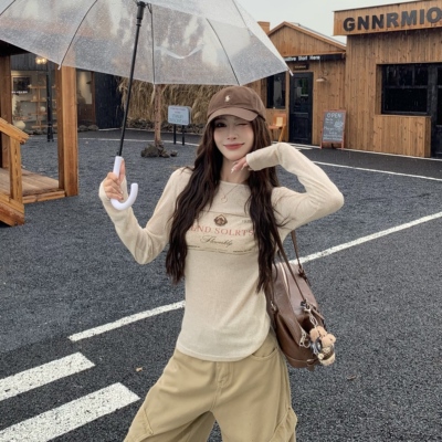 3MER北欧小众复古长袖修身打底