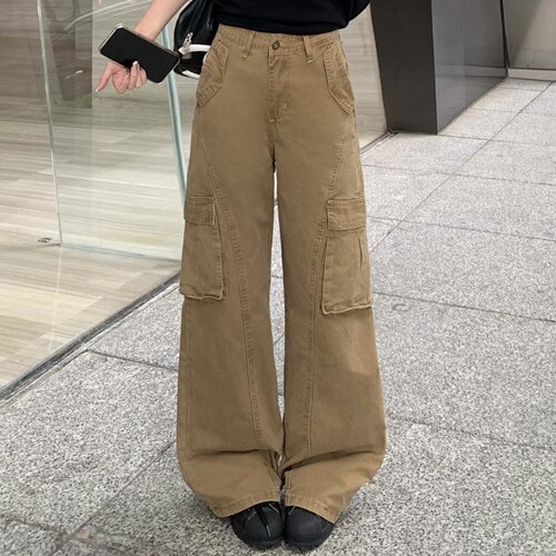 3MER卡其色美式复古工装裤