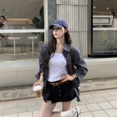 3MER哦哦三妹 格纹衬衣 宽松长袖 韩系复古格子衬衫 女2025早秋新款