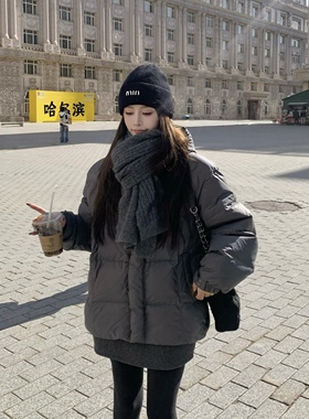 3MER哦哦三妹lulu五格90白鸭绒连帽羽绒服女冬季新款显瘦保暖外套