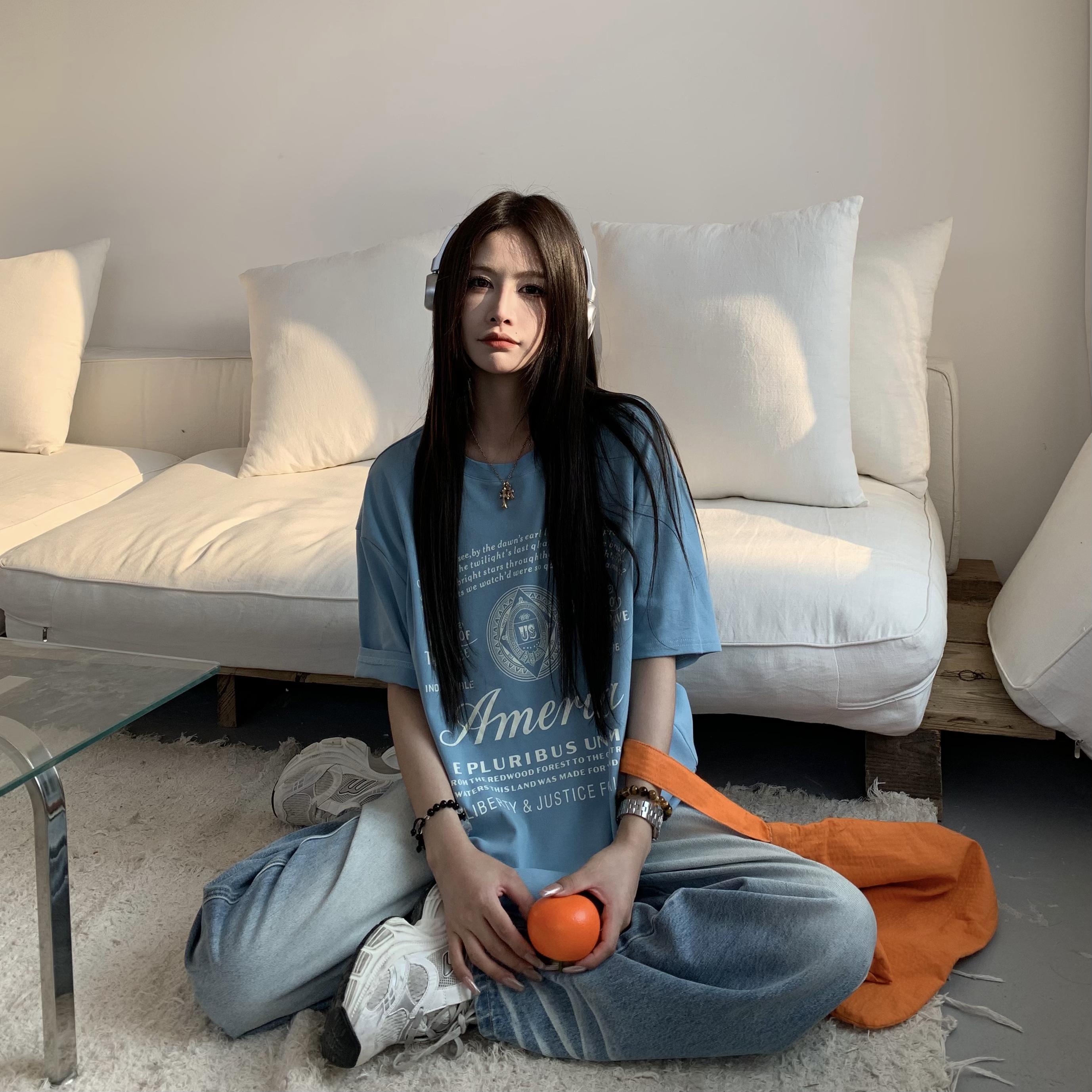 3MER字母印花短袖T恤上衣