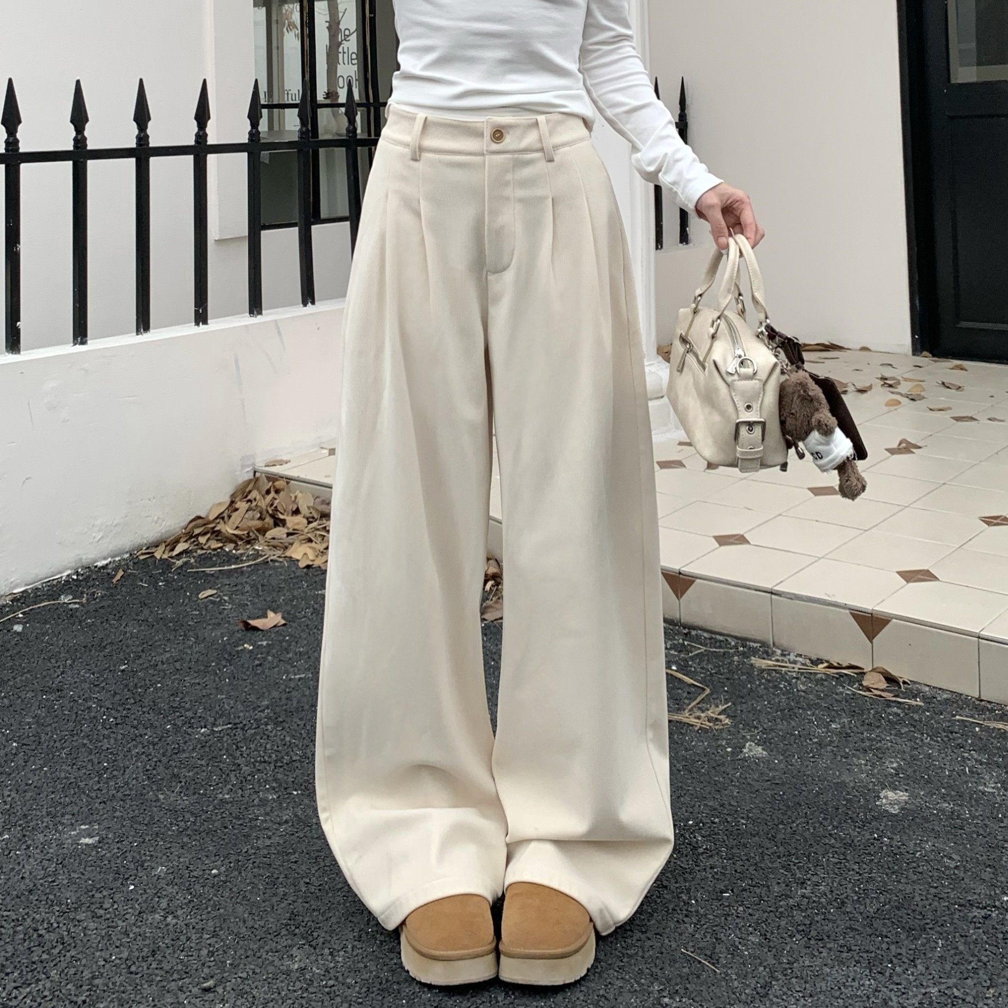 3MER冬季灯芯绒百搭加绒休闲裤