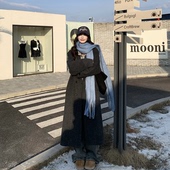 3MER哦哦三妹中长款 双排扣毛呢大衣女高级感2025秋冬新款 呢子外套