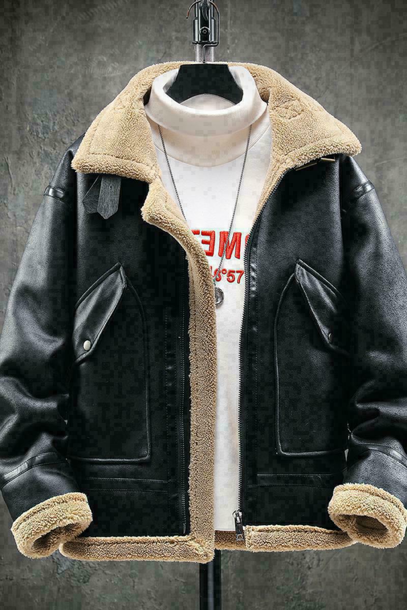 展架挂拍冬季皮毛一体加绒加厚夹克男外套潮A087-PY312-P245,男装夹克,电商A087