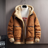 展架挂拍加厚棉衣羊羔毛皮毛一体羊羔绒棉服男A087-A815-P145，男装棉衣，电商A087