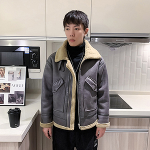 酒店风 冬季新款皮毛一体加绒加厚男装外套A087-PY312-P245图片