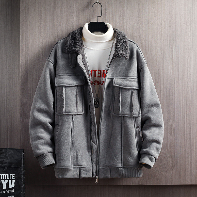 木板挂拍加厚棉衣羊羔毛皮毛一体羊羔绒棉服男A087-A805-P145图片