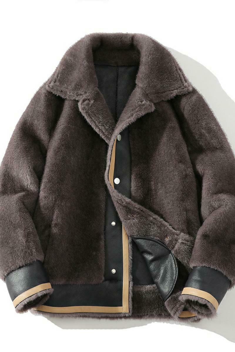 日系白底冬季皮毛一体加绒加厚夹克男外套潮A087-PY340-P330,男装夹克,电商A087