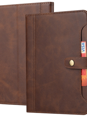 适用新款iPad10th 10.9 Case 2025笔槽复古mini4/5/6/7真皮套ipad 7/8/9th 10.2保护套Cover外壳pro 11 13寸