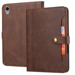 适用新款iPad10th 10.9 Case 2025笔槽复古mini4/5/6/7真皮套ipad 7/8/9th 10.2保护套Cover外壳pro 11 13寸