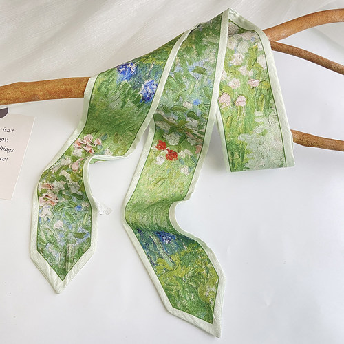 油画小丝巾高级感领巾