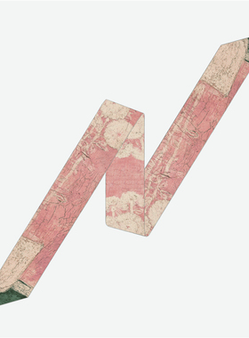 文艺油画丝巾发带女新款双面扎发绑包飘带潮细窄小长条领巾女配饰