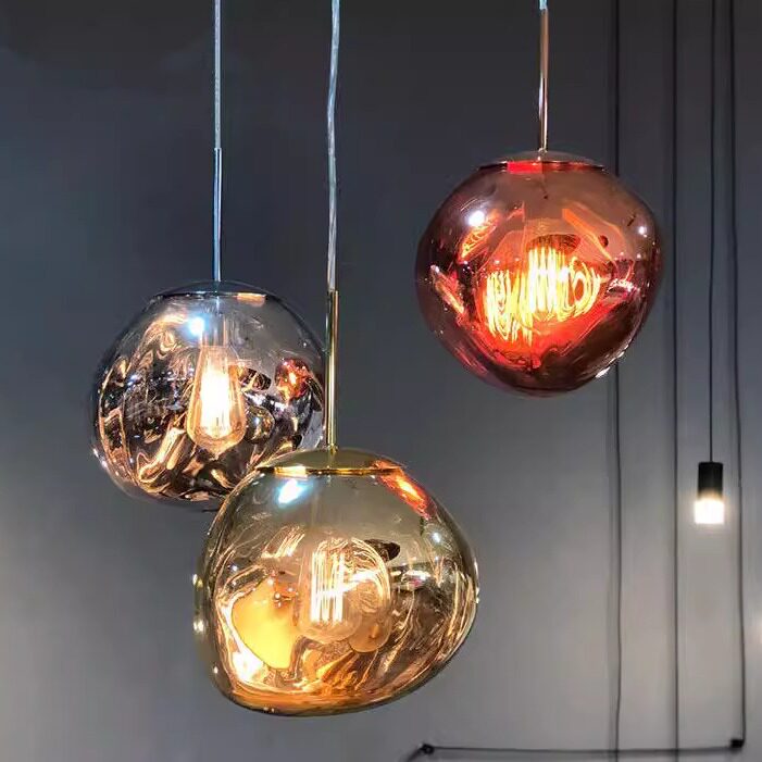 简约现代电镀吊灯北欧鱼线型吊灯LED餐厅吧台亚克力楼梯吊灯