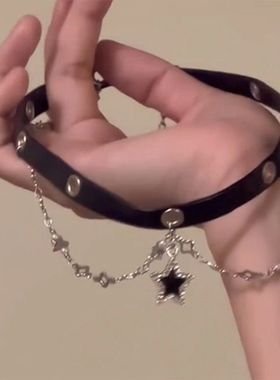 蝴蝶项链甜酷高级感轻奢小众颈链choker锁骨链y2k配饰项圈女脖带