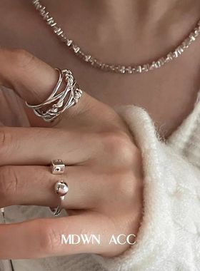 乱入禁区 | 925纯银食指戒指女 小众冷酷个性简约素银开口ins指环