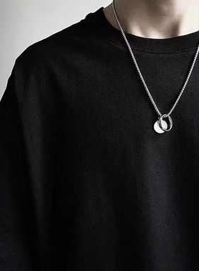 项链套装男ins学生钛钢不掉色百搭长款毛衣链女小众设计感锁骨链