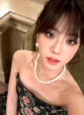 金智秀同款ins风珍珠项链女母亲节轻奢气质复古港风高级感锁骨链