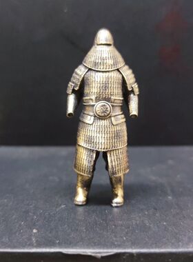 纯铜秦始皇兵马俑摆件铠甲秦俑手办考古文创陶俑古代人物兵人摆件