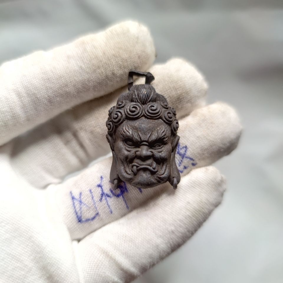 49金刚力士面具不动明王复古国潮铜汽车钥匙扣挂件属鸡本命佛护身