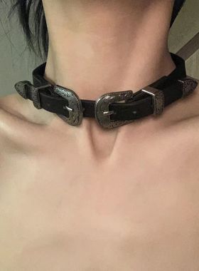 朋克choker项圈 超酷摇滚亚文化暗黑风小众项链气质锁骨链ins新