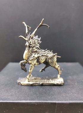 纯铜做旧 风火麒麟神兽摆件 工艺品手办模型车摆招财纳福装饰玄关