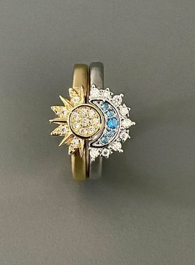 Vintage 古着 | Sun and the Moon 日月同辉戒指情侣闺蜜高级指环