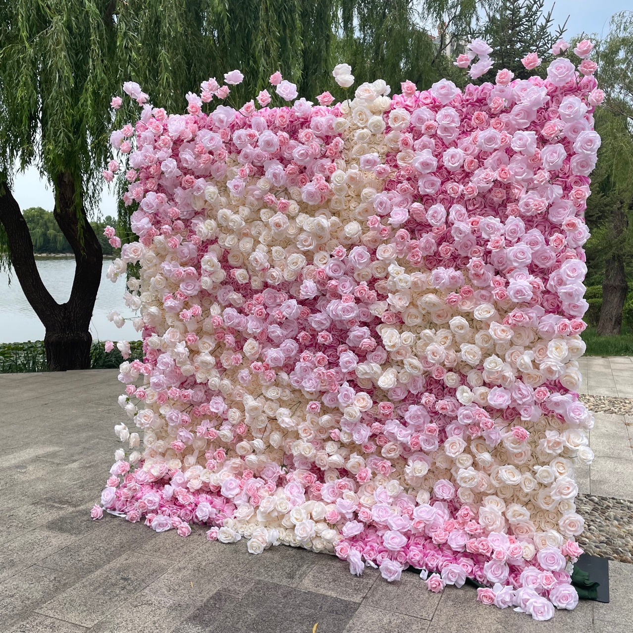 布底仿真花墙背景墙装饰假花网红玫瑰花墙 婚庆婚礼门头植物墙 节庆用品/礼品 婚庆绢花 原图主图