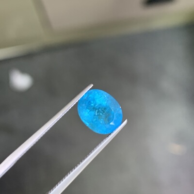 2.21克拉天然巴西帕拉伊巴碧玺 强烈霓虹蓝GRS证书 支持复检
