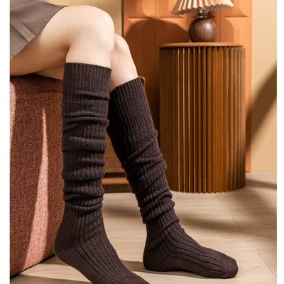 女士加厚针织过膝长筒袜