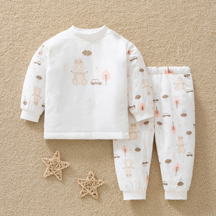 宝宝加厚棉衣男童女童棉袄衣服新生儿冬装 婴幼儿保暖内衣套装 冬季