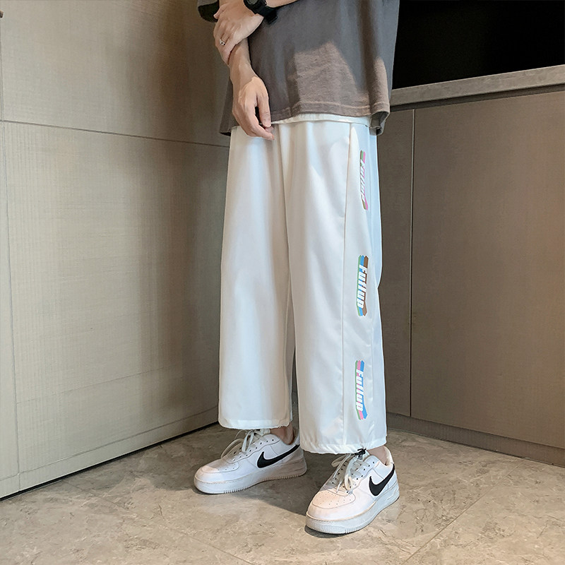 冰丝裤男2021夏季薄款宽松韩版潮流ins九分束脚休闲裤,男装休闲裤,星座308B-2