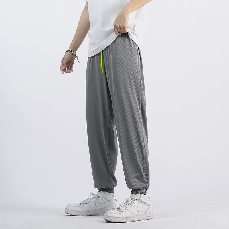 九分裤男夏季薄款抽绳宽松阔腿潮牌ins新款休闲裤子,男装休闲裤,星座308B-2