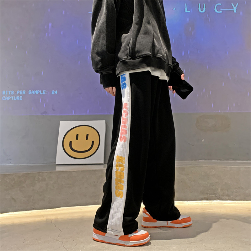 休闲阔腿裤子2021甜酷炸街卫裤学生百搭K0510-P35,男装休闲裤,星座308B-2