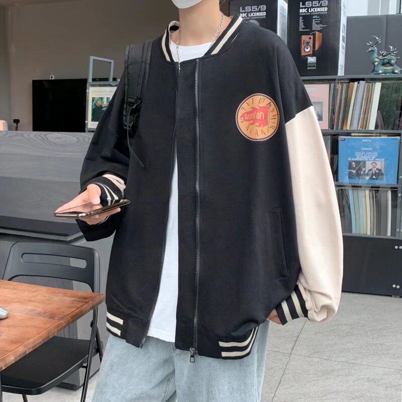 外套夹克男春秋季vintage宽松棒球领大码港风男装JK09072-P45,男装夹克,星座308B-2