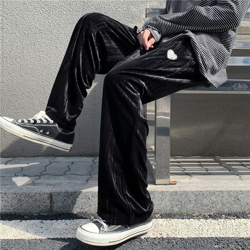新款ins网红炸街裤子情侣个性渲染拼色宽松阔腿裤休闲裤,男装休闲裤,星座308B-2