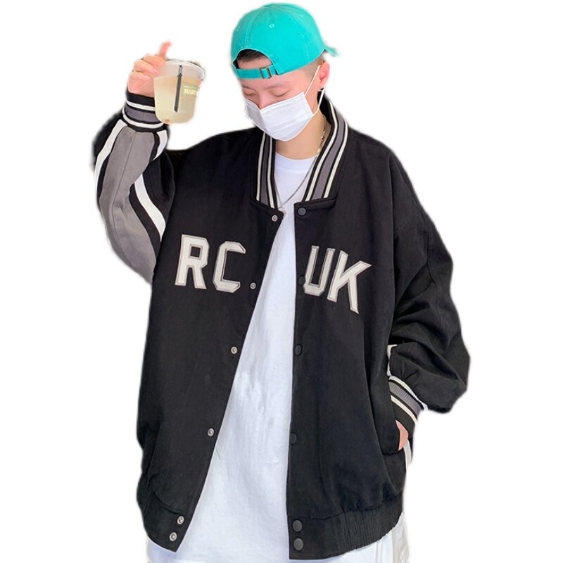 春秋棒球服男潮牌嘻哈飞行员夹克休闲宽松百搭炸街外套J,男装夹克,星座308B-2