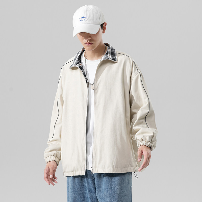 2023新款两面穿薄款外套男潮流ins风衣秋款韩版宽松夹克JK35-P50,男装夹克,星座308B-2
