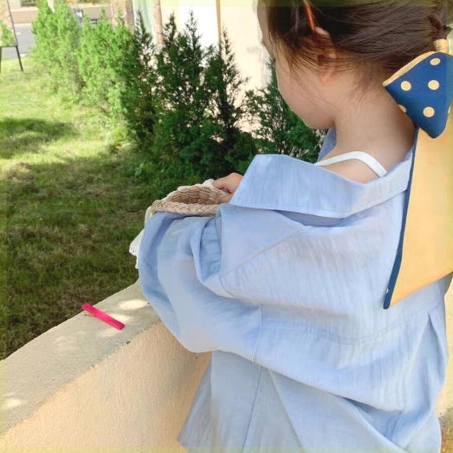 여아 여름 셔츠 자외선 차단 가디건 아동용 한식 라펠 셔츠 작은 재킷 가벼운 봄 여름 의류