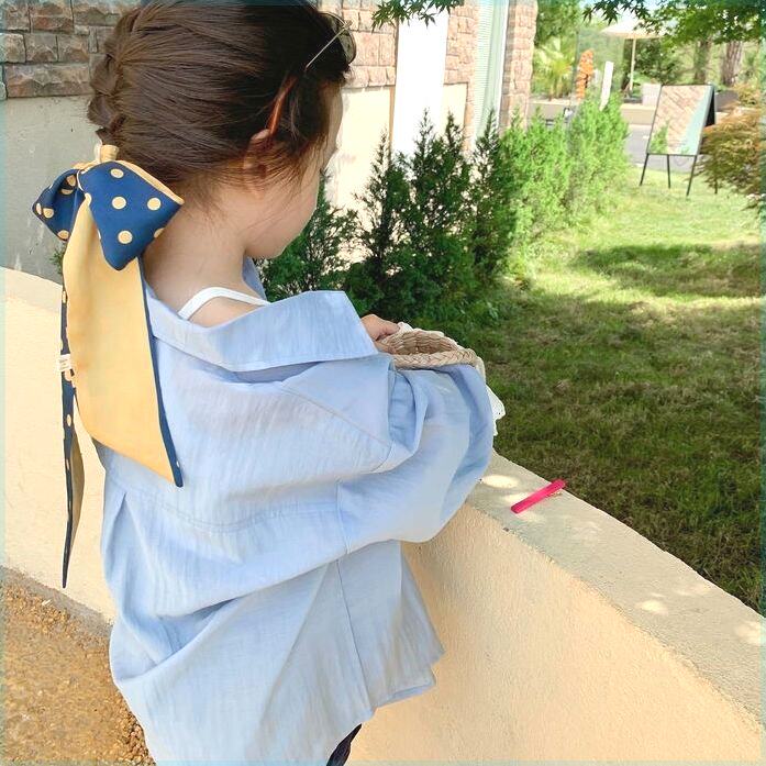 여아 여름 셔츠 자외선 차단 가디건 아동용 한식 라펠 셔츠 작은 재킷 가벼운 봄 여름 의류