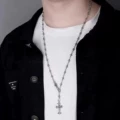 Y-Shaped Telescopic Chain Silver with Diamonds