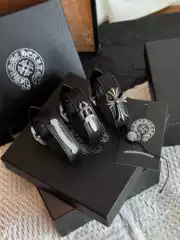 Nicholas Tse Thai Silver Turquoise Cross Genuine Leather Bracelet Amekaji Six-Pointed Star Bold Cowhide Bracelet Jewelry