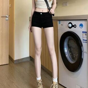 小个子高腰显瘦百搭热裤 辣妹2026年新款 女 女夏季 紧身黑色牛仔短裤