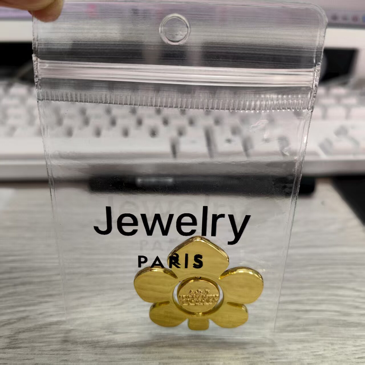 pvc首饰密封袋带孔饰品PVC自封袋批发手串珠宝收纳袋高透明拉链袋