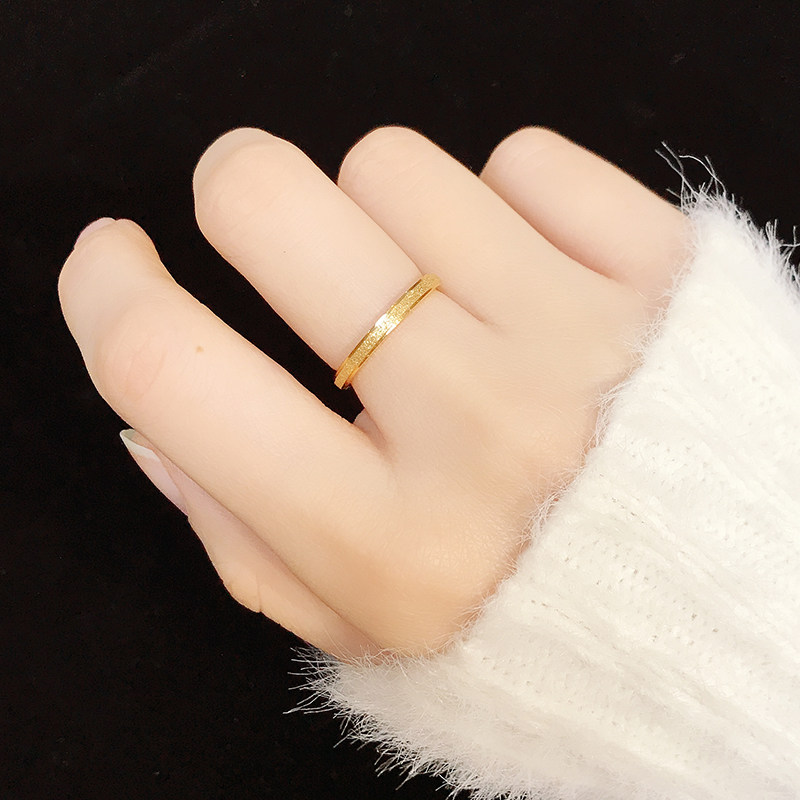WASH YOUR HANDS WITHOUT PICKING A SIMPLE PLAIN CIRCLE TITANIUM STEEL INDEX FINGER RING MEN AND WOMEN PERSONALITY 18K GOLD PINKY TAIL RING JOINT TIDE