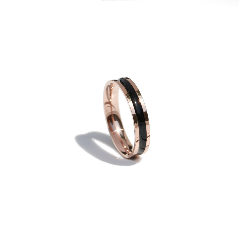 KOREAN VERSION OF TITANIUM STEEL INDEX FINGER RING FEMALE TIDE PERSON MALE TAIL RING SIMPLE ROSE GOLD COUPLE RING LETTERING CUSTOM PERSONALIZED