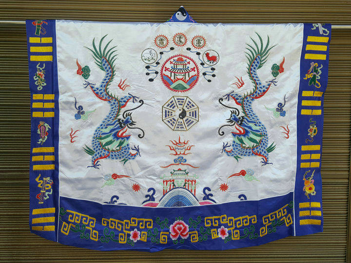 新款道高功道服 双龙法衣 双龙降衣 道士道袍 高功 降衣白色