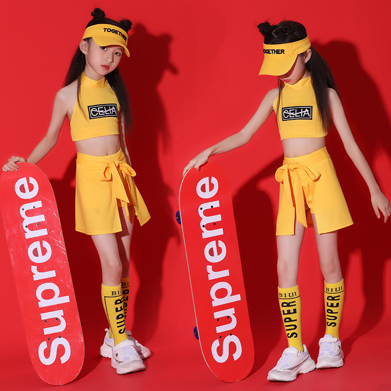 儿童六一爵士舞嘻哈街舞套装女童幼儿园表演服运动会啦啦队演出服