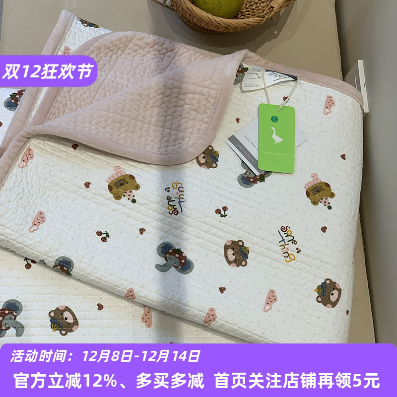 大鹅一面绒一面棉双面床盖可机洗